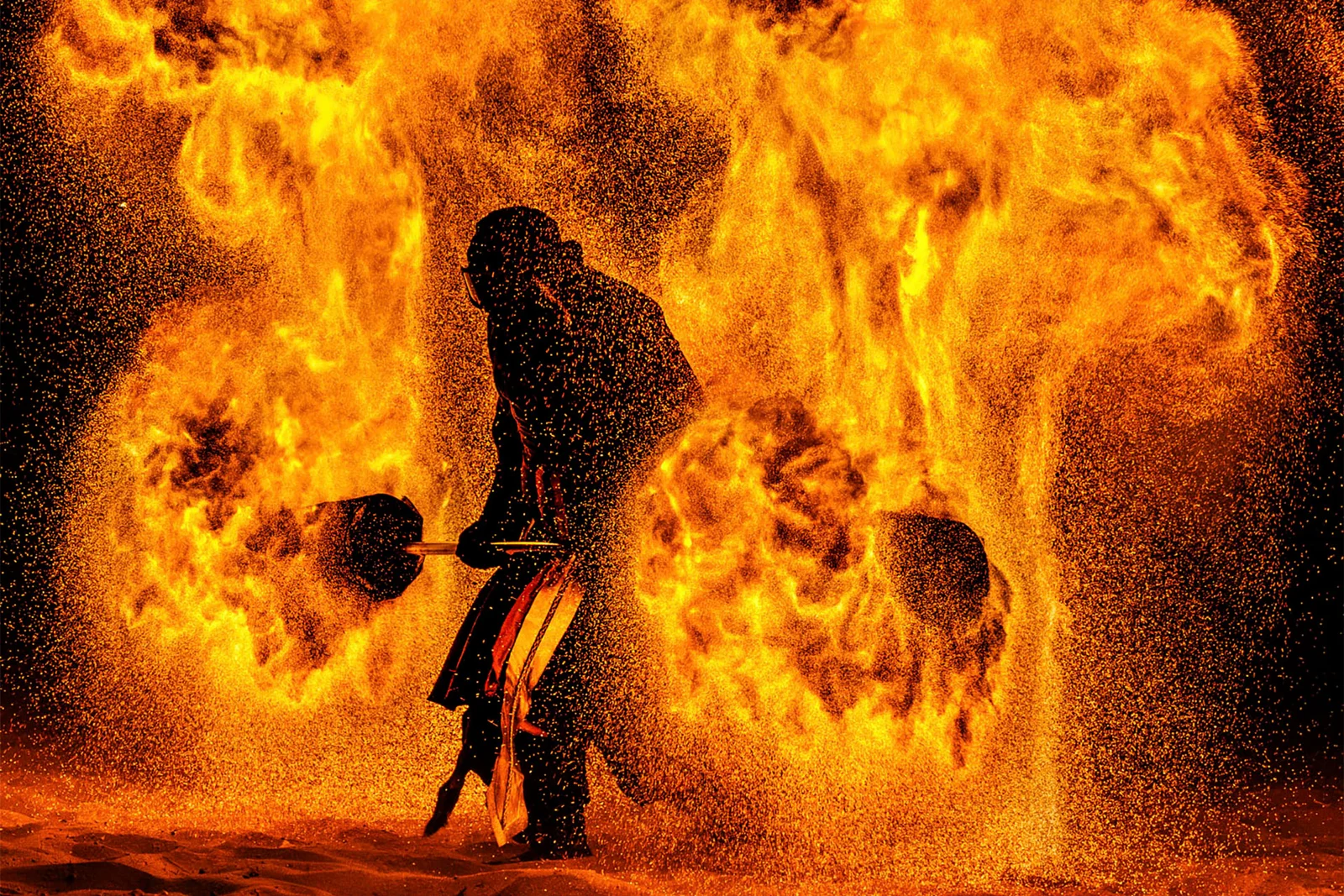 Big fire dance by Shirley Wung