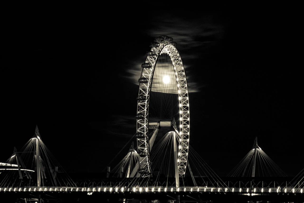 Moonlit Eye of London | A Dance of Light and Shadow