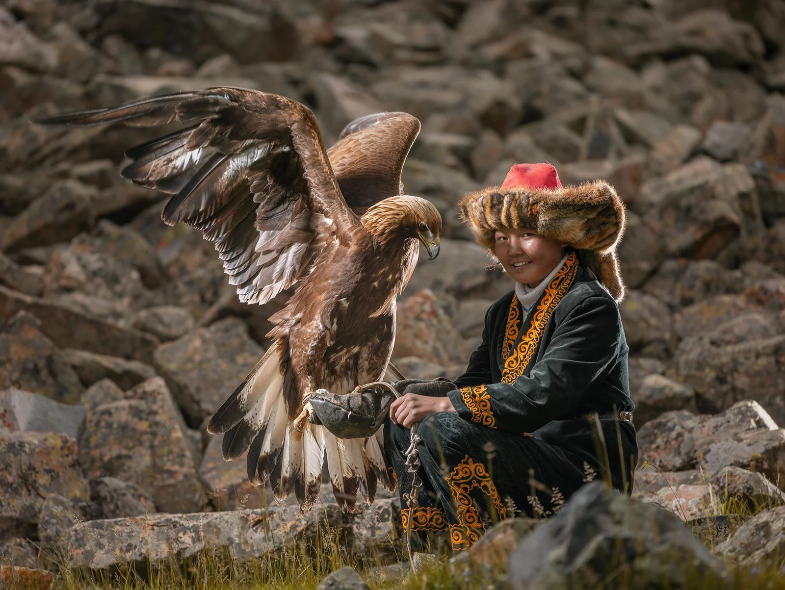 Bond Between Child and Eagle Forged in Tradition by Peter Voss