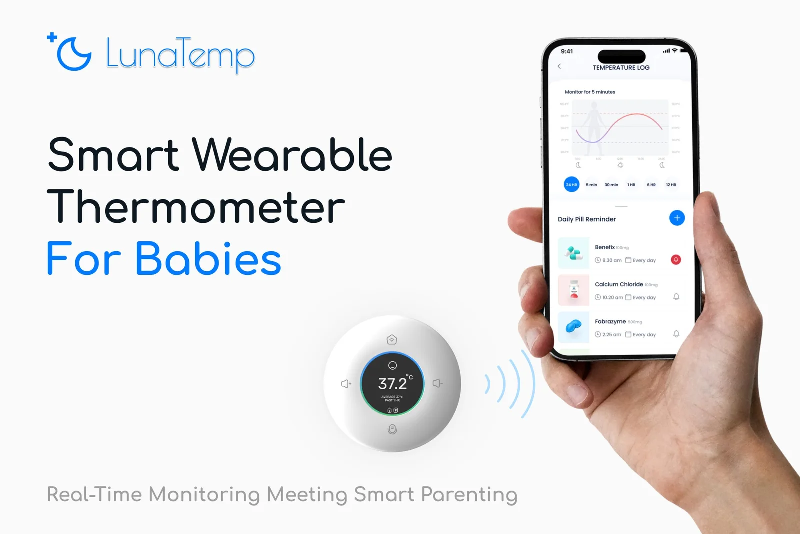 LunaTemp – Smart Wearable Thermometer for Babies | 2025 London Design Awards