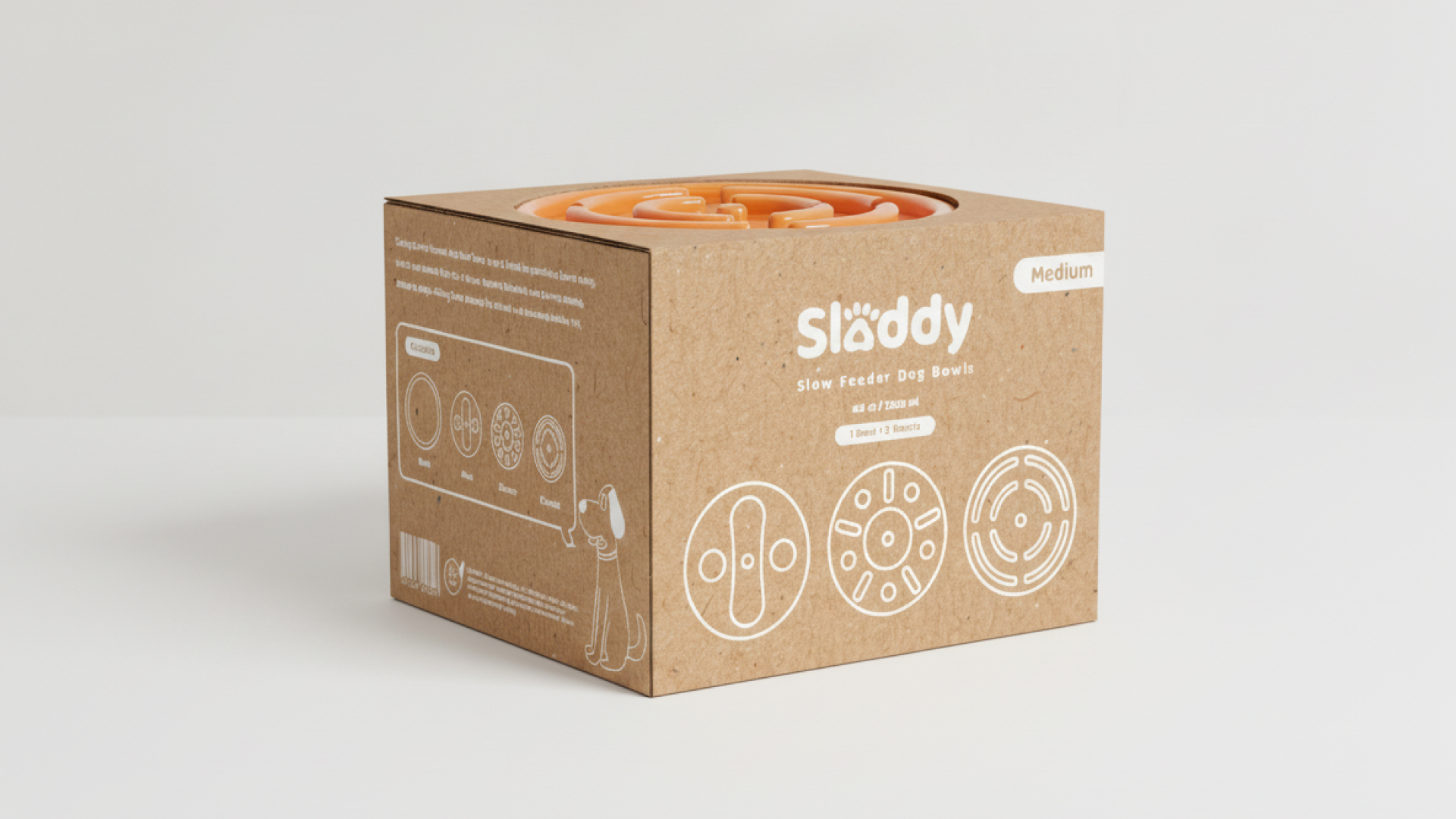 Sloddy: Slow feeder dog bowl with adjustable stand