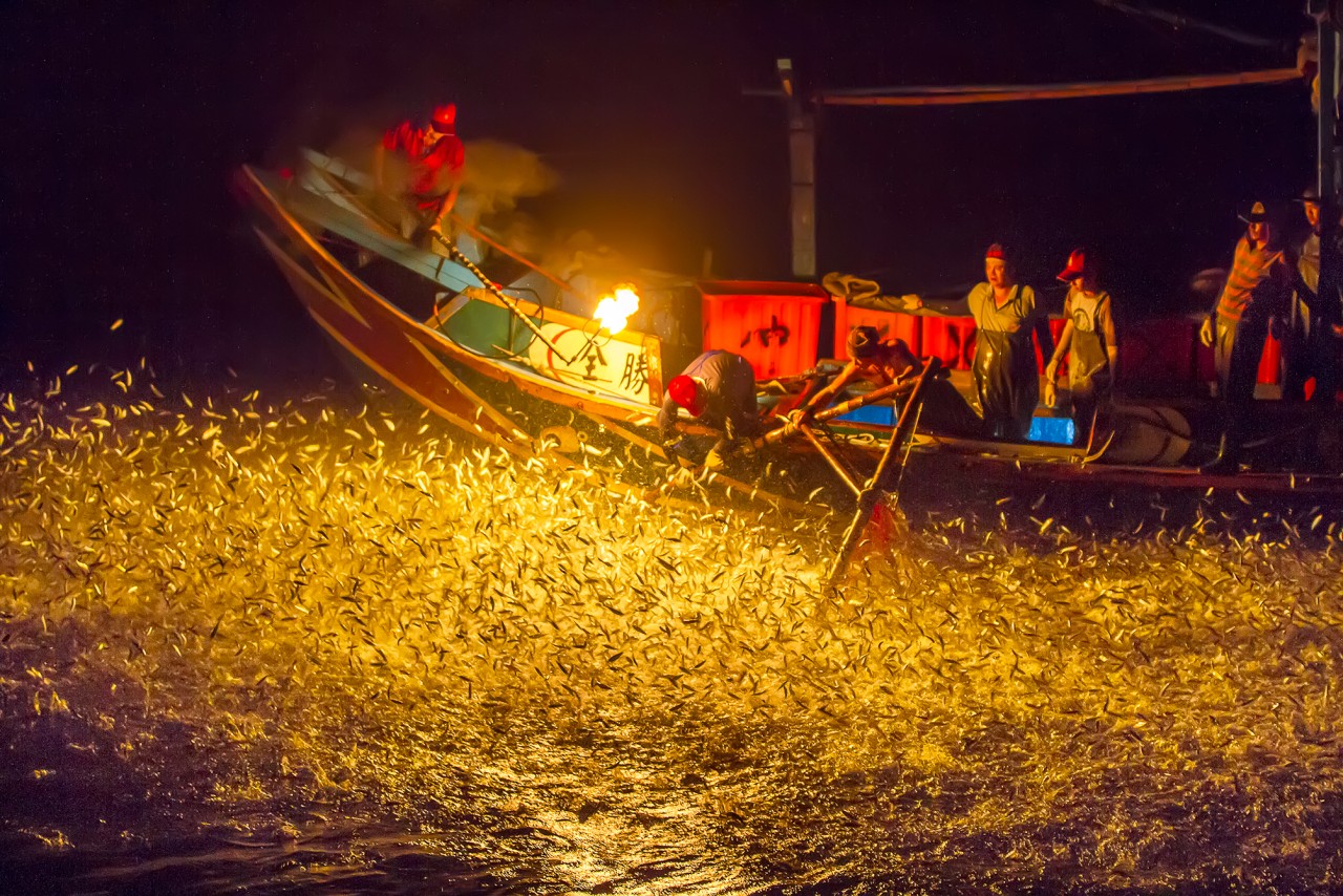 There is the most primitive way of fishing at night | 2023