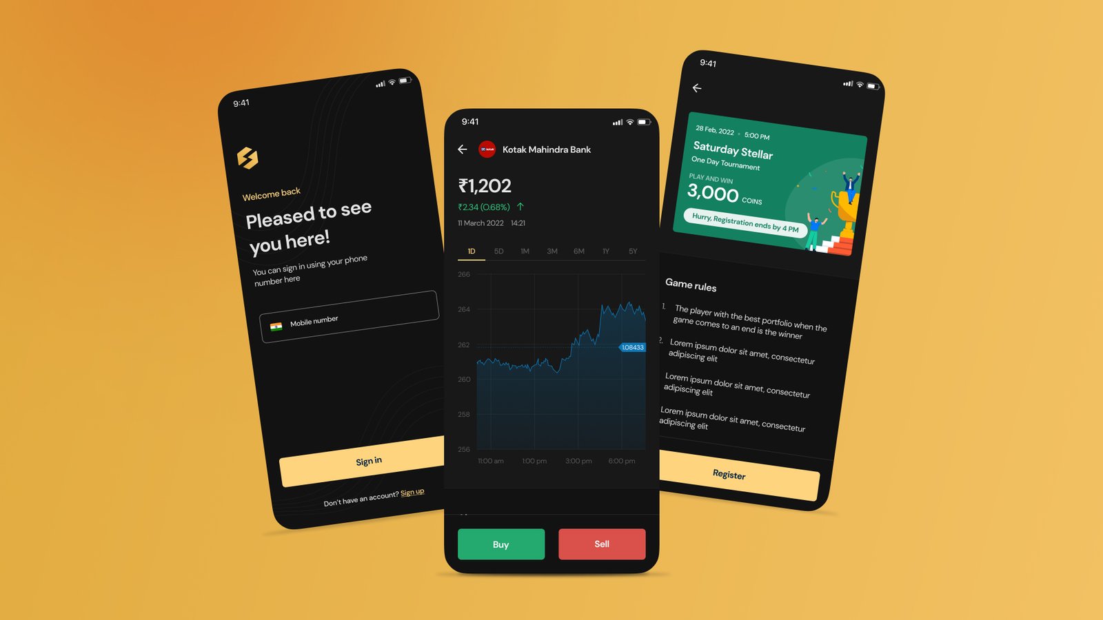 Gamified stock market learning app | 2022
