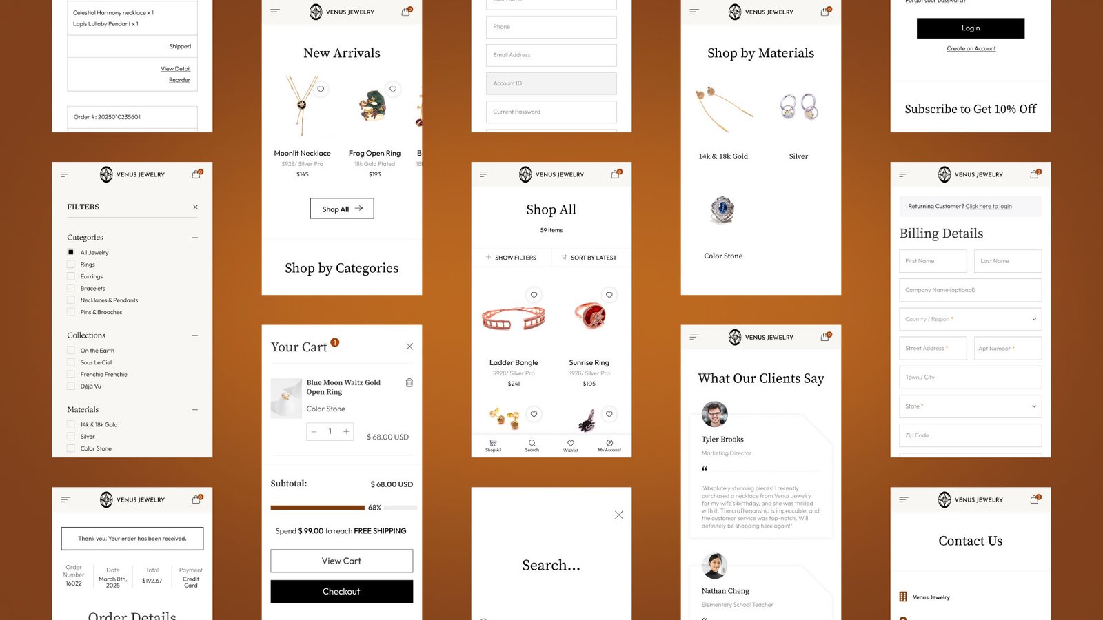Venus Jewelry E-commerce Website Design