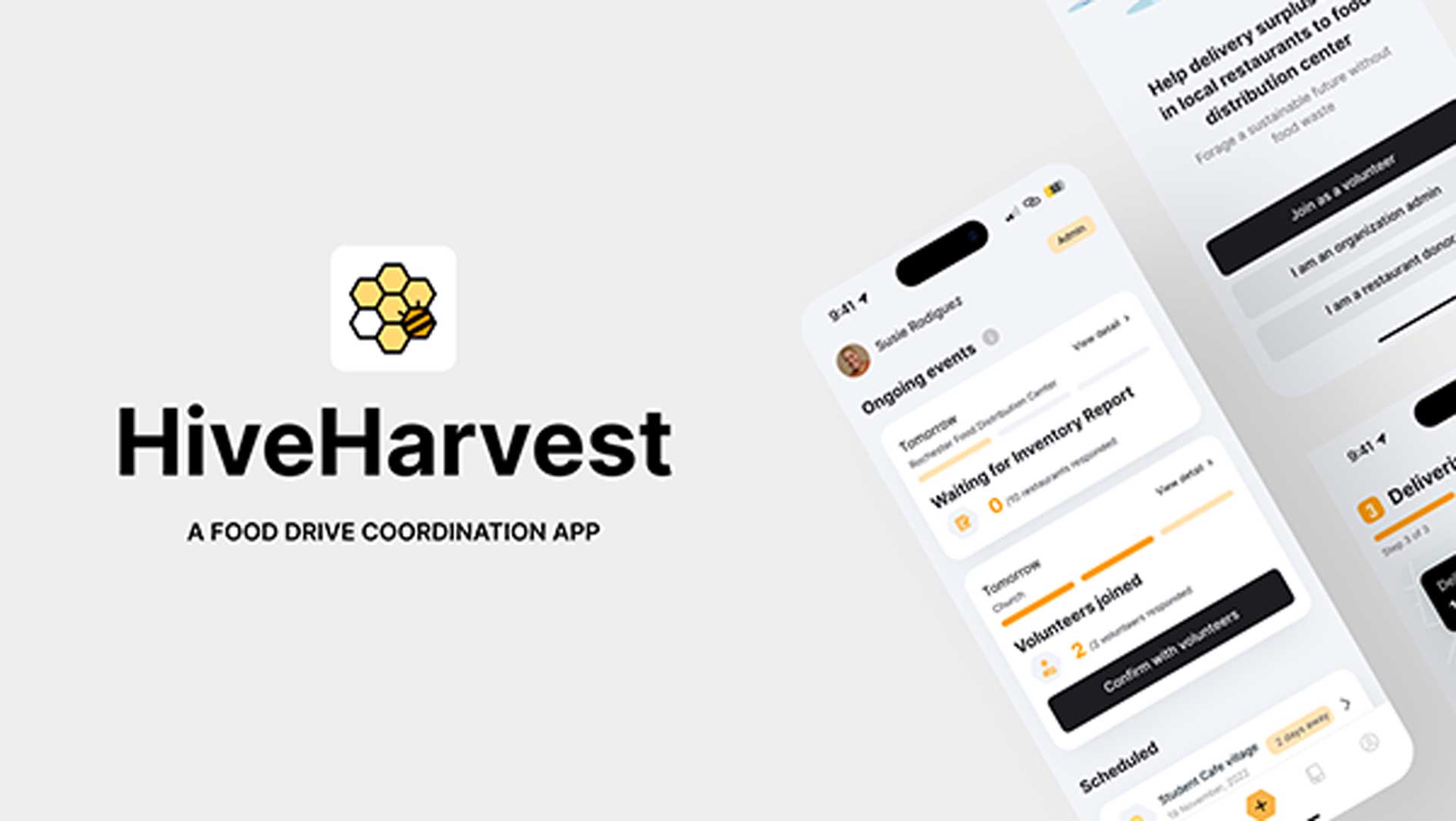 HiveHarvest, an event management app for volunteers